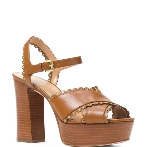 michael michael kors jessie leather platform sandal|Michael Kors denim sandals.